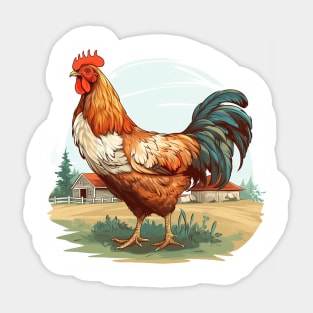 Colorful Rooster Sticker